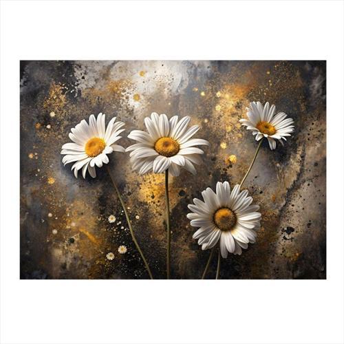 Beyaz Papatyalar Desenli Mdf Tablo 50 cm x 70 cm