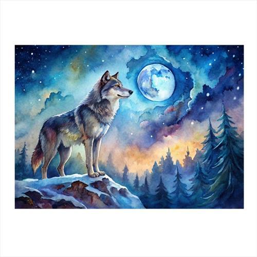 Bozkurt Ve Ay Dekoratif Mdf Tablo 50 cm x 70 cm