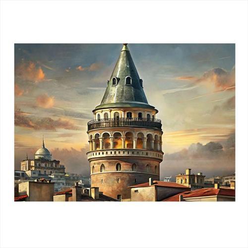 İstanbul Galata Kulesi Modern Mdf Tablo 25 cm x 35 cm