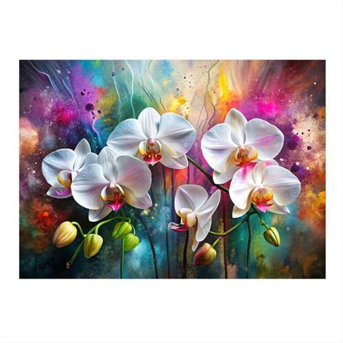Beyaz Orkideler Hediyelik Mdf Tablo 50 cm x 70 cm