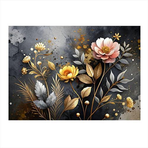 Renkli Çiçekler Tasarım Mdf Tablo 35 cm x 50 cm