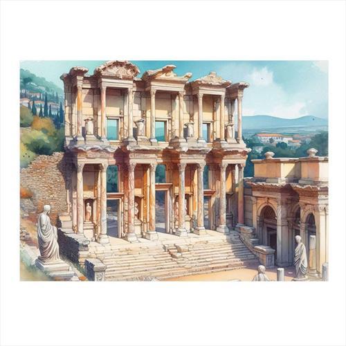Efes Celsus Kütüphanesi Modern Mdf Tablo 35 cm x 50 cm