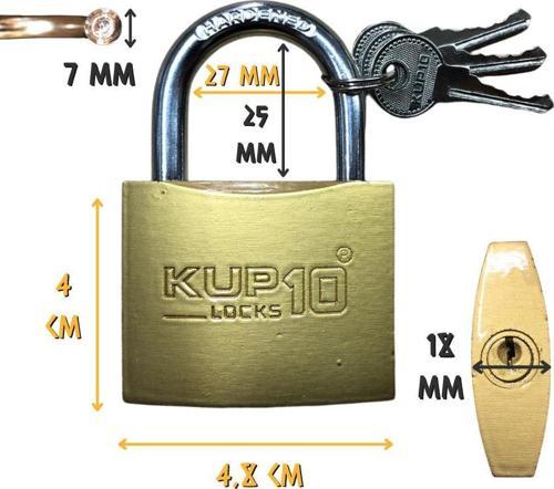 Asma Kilit Sarı 50 mm. - 3 Anahtarlı