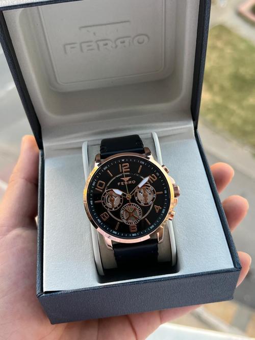 Deri Kordon İç Fonksiyonları Aktif  3 Atm Suya Dayanıklı Erkek Kol Saati EFM11146-R