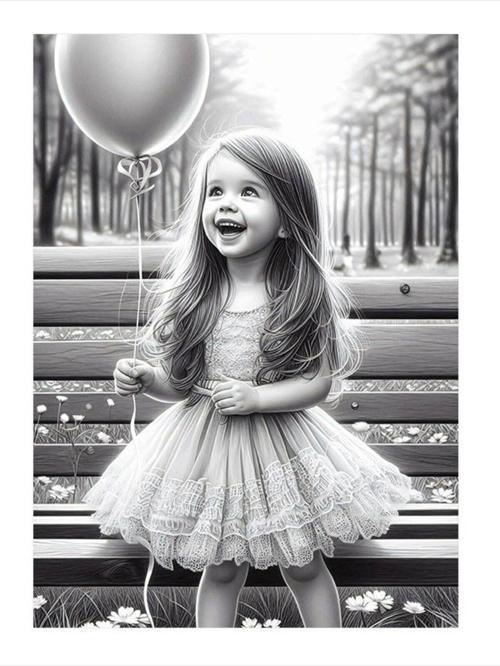 Balon Tutan Çocuk Hediyelik Ahşap Tablo 25 cm x 35 cm