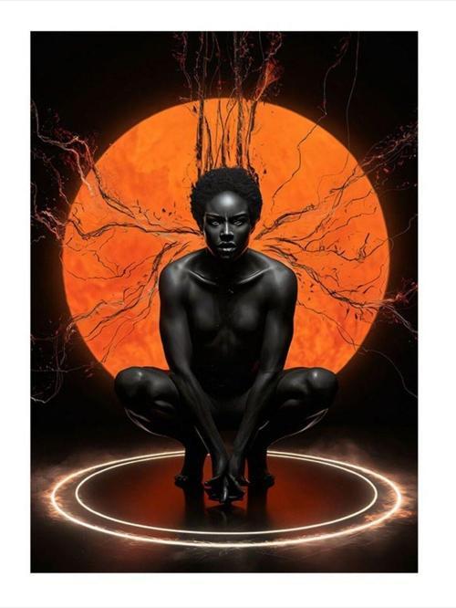Afrikalı Adam Dekoratif ahşap Tablo 25 cm x 35 cm