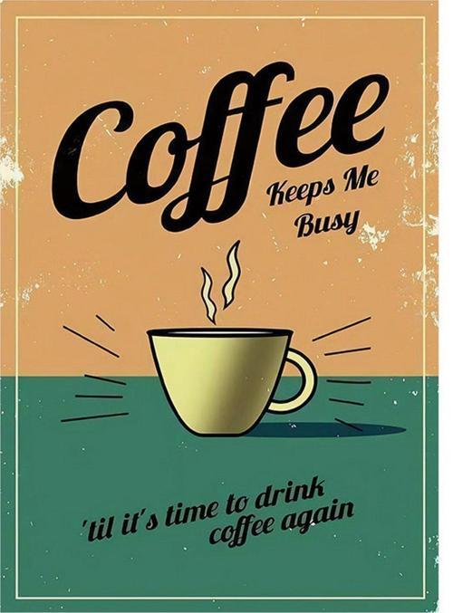 Coffee Afiş Desenli Ahşap Tablo 35 cm x 50 cm