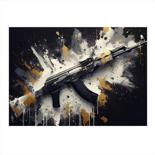 Ak-47 Modern Ahşap Tablo 50 cm x 70 cm