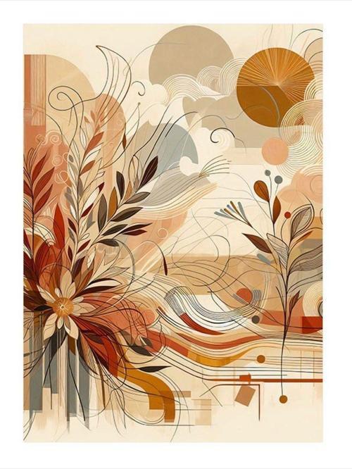 Çiçekler Ve Desenler Dekoratif ahşap Tablo 25 cm x 35 cm
