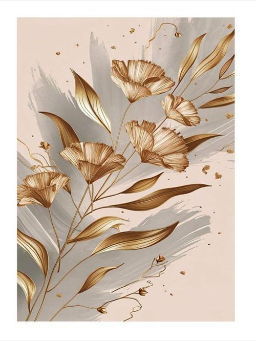 Çiçekler Ve Yapraklar Hediyelik Ahşap Tablo 25 cm x 35 cm