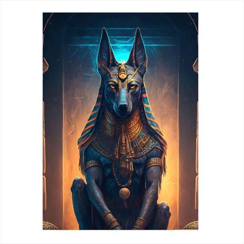 Anubis Dekoratif ahşap Tablo 35 cm x 50 cm