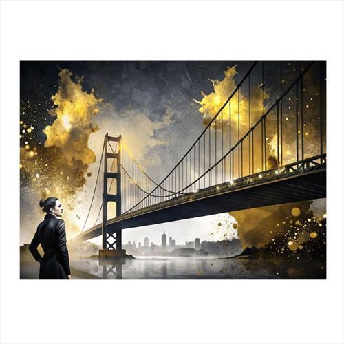 Boğaziçi Köprüsü Modern Ahşap Tablo 35 cm x 50 cm
