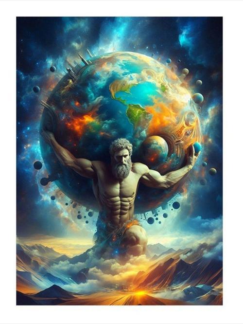 Atlas Ve Dünya Dekoratif ahşap Tablo 25 cm x 35 cm