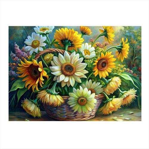 Ay Çiçeği Dekoratif ahşap Tablo 35 cm x 50 cm