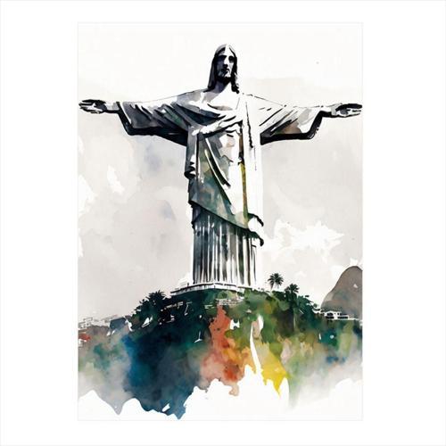 Brezilya İsa Anıtı Hediyelik Ahşap Tablo 35 cm x 50 cm