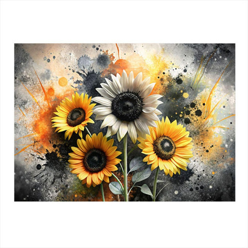 Ayçiçekleri Tasarım Ahşap Tablo 35 cm x 50 cm