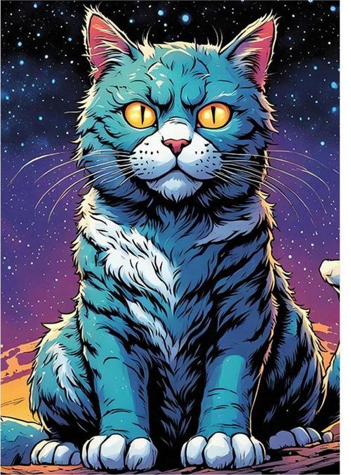 Azman Kedi Modern Ahşap Tablo 25 cm x 35 cm