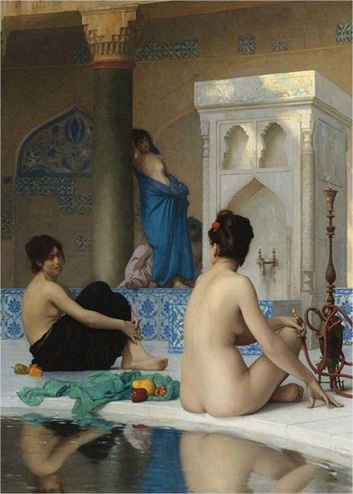 Jean Leon Gerome Banyodan Sonra Desenli Ahşap Tablo 25 cm x 35 cm