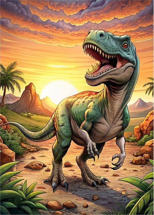 Gün Batımı Ve Trex Tasarım Ahşap Tablo 25 cm x 35 cm