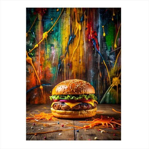 Hamburger Model Ahşap Tablo 35 cm x 50 cm