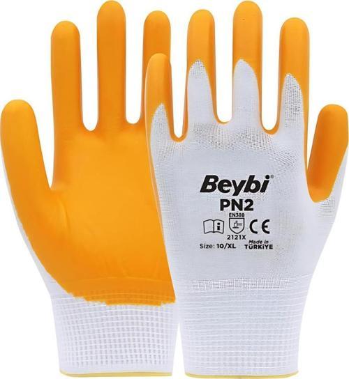 Pn2 Nitril Poli Beyaz Sarı Eldiven 10
