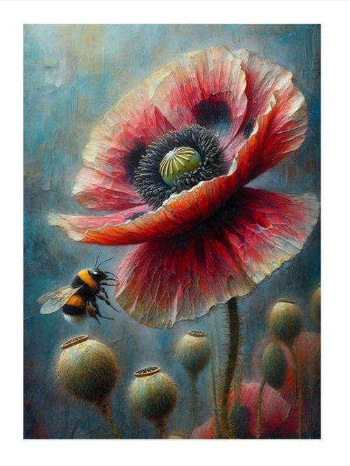 Gelincik Çiçeği Hediyelik Ahşap Tablo 25 cm x 35 cm