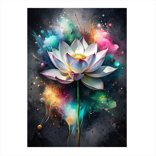 Işıltılı Çiçek Hediyelik Ahşap Tablo 50 cm x 70 cm