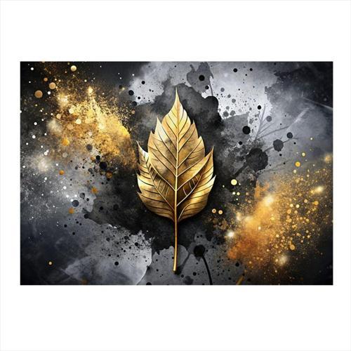 Gold Yaprak Dekoratif ahşap Tablo 35 cm x 50 cm
