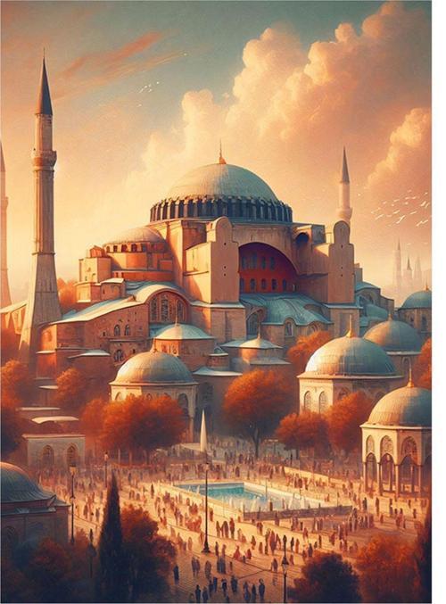 İstanbul Ayasofya Camii Hediyelik Ahşap Tablo 35 cm x 50 cm