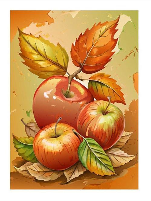 Kırmızı Elmalar Mutfak Temalı Modern Ahşap Tablo 25 cm x 35 cm