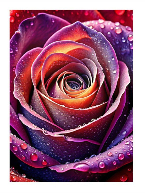 Kırmızı Gül Dekoratif ahşap Tablo 35 cm x 50 cm