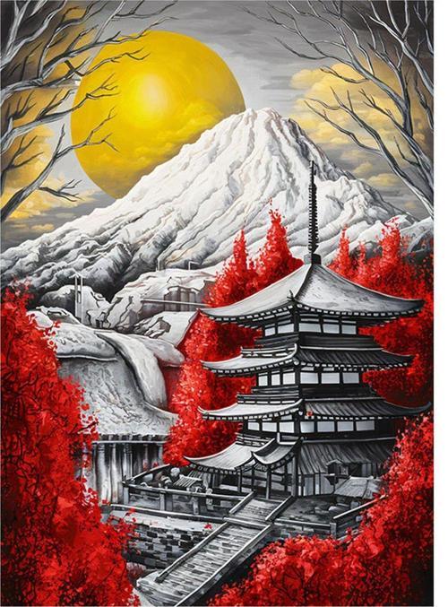 Japonya Modern Ahşap Tablo 35 cm x 50 cm