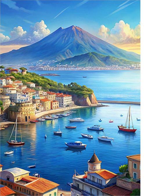 Limandaki Gemiler Hediyelik Ahşap Tablo 35 cm x 50 cm