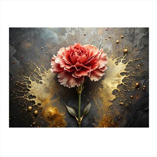 Kırmızı Karanfil Modern Ahşap Tablo 35 cm x 50 cm