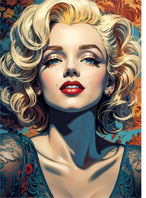 Marilyn Monroe Model Ahşap Tablo 25 cm x 35 cm