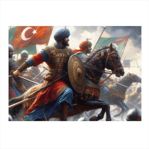 Osmanlı Ordusu Hediyelik Ahşap Tablo 35 cm x 50 cm