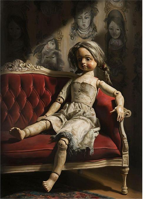 Oyuncak Bebek Annabelle Desenli Ahşap Tablo 50 cm x 70 cm