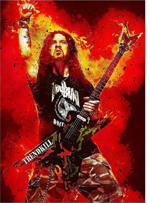 Pantera Dimebag Darrell Tasarım Ahşap Tablo 35 cm x 50 cm
