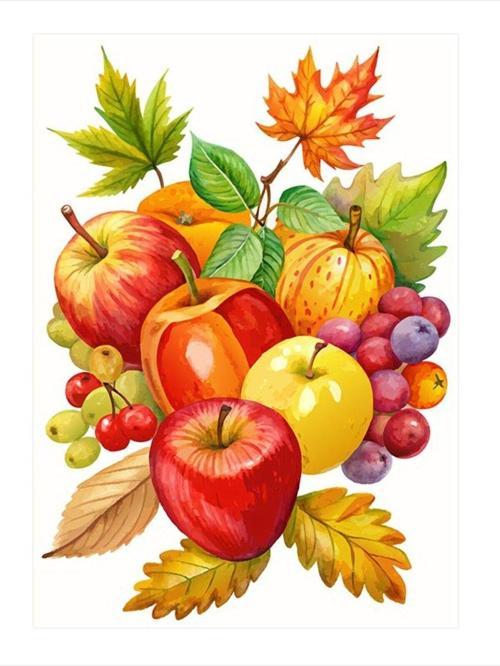 Meyveler Mutfak Temalı Tasarım Ahşap Tablo 35 cm x 50 cm