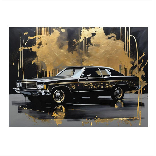 Klasik Araba Tasarım Ahşap Tablo 50 cm x 70 cm
