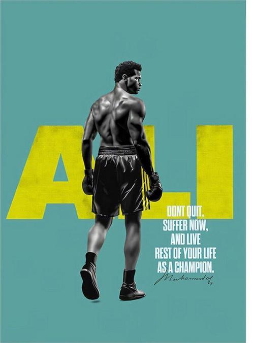 Muhammed Ali Boksör Dekoratif ahşap Tablo 35 cm x 50 cm