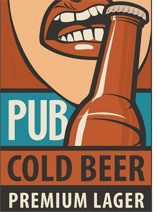 Premium Lager Afiş Modern Ahşap Tablo 25 cm x 35 cm