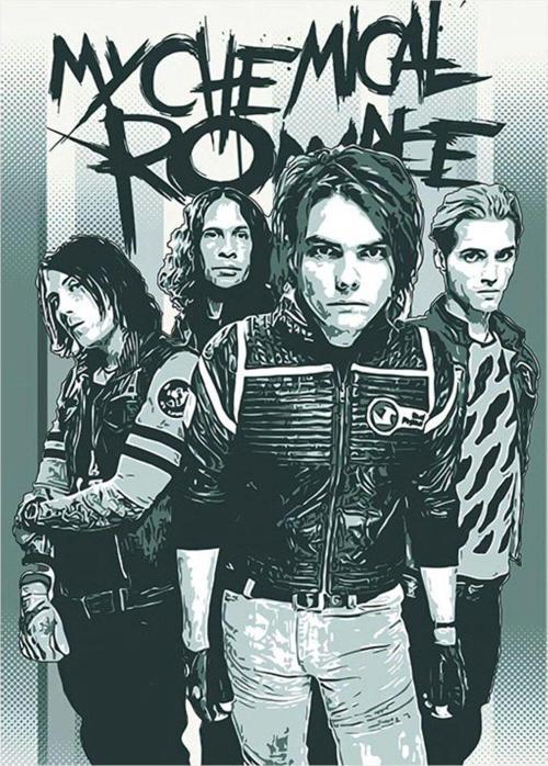 My Chemical Romance Müzik Grubu Model Ahşap Tablo 35 cm x 50 cm