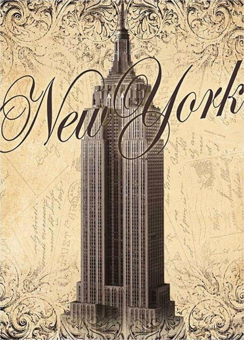 New York Model Ahşap Tablo 25 cm x 35 cm