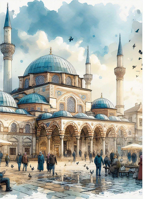 Sultanahmet Camii Dekoratif ahşap Tablo 50 cm x 70 cm