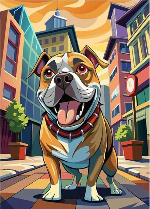 Sevimli Köpek Modern Ahşap Tablo 35 cm x 50 cm