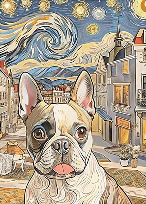 Şehir Ve Köpek Tasarım Ahşap Tablo 35 cm x 50 cm