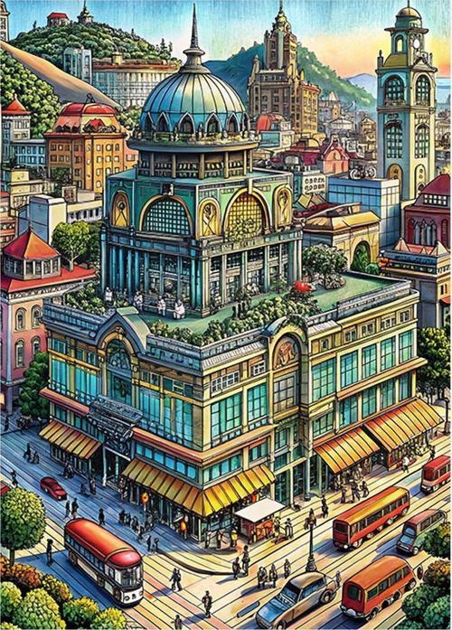 Şehirde Yaşam Dekoratif ahşap Tablo 25 cm x 35 cm