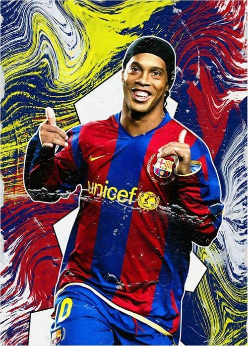 Ronaldinho Futbolcu Modern Ahşap Tablo 25 cm x 35 cm