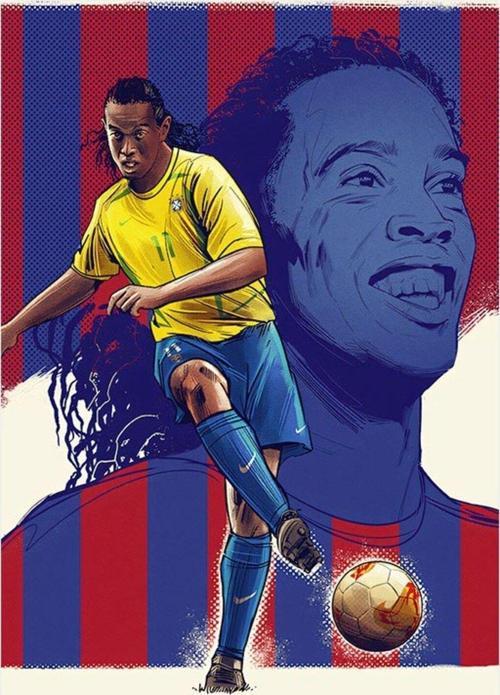 Ronaldinho Modern Ahşap Tablo 35 cm x 50 cm